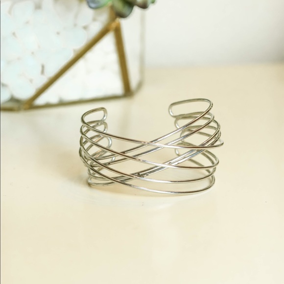Silver Intertwined Bangle Bracelet - Picture 3 of 5